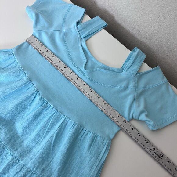 Drawstrings Of Malibu Dress Womens Extra Small 90s Y2K Midi Beach Boho Blue - Picture 5 of 9